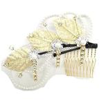 髪飾り 和装 着物 大人 レディース パール 真珠 結婚式 ヘアアクセ 留袖 お呼ばれ 着付け ヘアセット 日本製 15418(金)通販