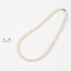 ショッピング真珠 「訳あり」特別奉仕品 つやたま真珠 高級本真珠ネックレス43cm 定番6.5-7mm珠 パールネックレスセットピアスorイヤリング
