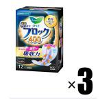 ショッピングロリエ 3個 花王 ロリエ 朝までブロック400 たっぷり一晩中の吸収力 特に多い夜用40cm 羽つき 12個入×3