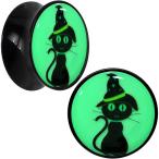 Body Candy Black Acrylic Halloween Cat Glow in The Dark Saddle Ear Gau