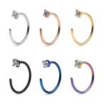 Ruifan 2.5mm Clear Diamond CZ Stainless Steel Body Jewelry Piercing Ea