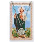Saint Jude 3/4-inch Pewter Medal Pendant with Holy Prayer Card