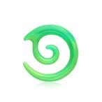 Green Twirl Fang Spiral Acrylic Ear Gauge Spiral Hanging Tapers - Sold