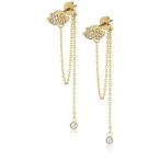 RACHEL Rachel Roy Womens Lotus Front Back Drop Earrings, Gold, One Siz