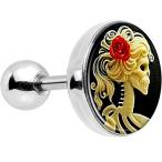 Body Candy Stainless Steel Red Rose Skeleton Cameo Tragus Cartilage Ea