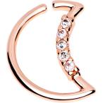 Body Candy Clear Strand Accented Rose Gold Color Plating Moon Left Dai