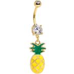 Body Candy Handcrafted Yellow Anodized Titanium Steel Summer Pineapple