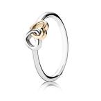 Pandora Heart To Heart Silver &amp; Gold Ring Size 5 19092750