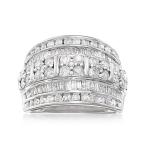 Ross-Simons 2.00 ct. t.w. Baguette and Round Diamond Multi-Row Ring in
