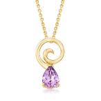 Ross-Simons 0.80 Carat Amethyst Pendant Necklace in 18kt Gold Over Ste