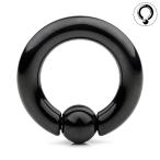Ruifan Black Plated 316L Surgical Steel Spring Action Captive Bead Rin