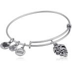 Alex and Ani Women's Palm Leaf Charm Bangle Bracelet, Rafaelian Silver