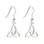 Tara Trinity Knot Earrings Rhodium Plated Drop Made in Ireland