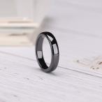 SOMEN TUNGSTEN 4mm Black Ceramic Ring for Women Men Unisex Dome High P