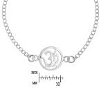 AeraVida Spiritual Om or Aum Symbol .925 Sterling Silver Link Bracelet