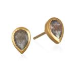 Satya Jewelry Labradorite Gold Plate Stud Earrings