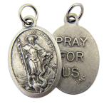 Silver Toned Base Patron of Skiers Saint St Bernard Medal Pendant, 1 I