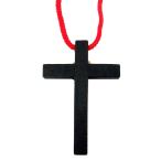 Red Enameled Wooden Cross with White Holy Dove Confirmation Pendant Ne