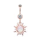 Inspiration Dezigns Dangle Belly Button Navel Ring Rose Gold Glitter S