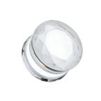 Clear Faceted Pyrex Glass Gemstone Double Flared Plugs - Sold as Pairs