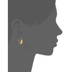 Kenneth Jay Lane Women's Satin Gold Half Hoop Flower Front Earrings