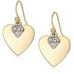 1928 Jewelry 14K Gold-Dipped And Clear Crystal Heart Drop Earrings