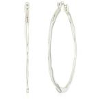 Robert Lee Morris Women's Large Hammered Hoop Silver Earrings, One Siz