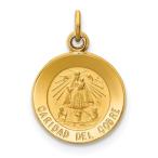14 kイエローゴールド聖母のキューバメダルペンダントチャームネックレス宗教Caridad del Cobreファインジュエリーギフト用女性