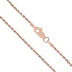 Honolulu Jewelry Company 14K Solid Rose Gold 1mm Rope Chain Necklace -