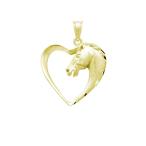 Honolulu Jewelry Company 14K Yellow Gold Horse in Heart Necklace Penda