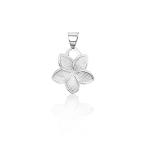 Honolulu Jewelry Company 14K White Gold Plumeria Flower 11mm Necklace