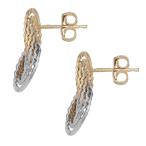 10k Two-Tone Gold Fancy Twist Post Earrings