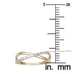 14k Two-Tone Gold Criss Cross X Ring (size 6)