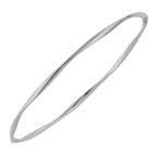 Kooljewelry 10k White Gold 2.5mm Polish Twist Bangle Bracelet