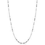Kooljewelry 10k White Gold Flat Mirror Link Necklace (1.9 mm, 18 inch)