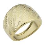 14k Yellow Gold Diamond-Cut Cigar Band Ring (size 6)