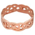 Women's 10k Rose Gold Celtic Wedding Band Trinity Knot Eternity Ring (