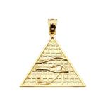 Egyptian Ankh Crosses Fine 10k Yellow Gold Eye of Horus Pyramid Charm
