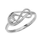 Diamond Rope Infinity 10k White Gold Ring(Size 8.25)