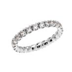 10k White Gold Dainty 2 Carat Cubic Zirconia Wedding Eternity Band Rin