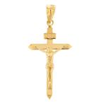 Solid 14k Yellow Gold Catholic Jesus Christ on INRI Cross Crucifix Pen