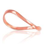 High Polish 10k Rose Gold Wave Band Thumb Ring (Size 10)