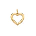 Reversible Diamond And High Polish Plain 14k Yellow Gold Open Heart Ch