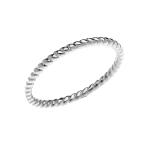10k White Gold Dainty Stackable Rope Design Ring (Size 6)