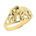 10k Yellow Gold Open Design Indian Elephant Ring (Size 6.5)