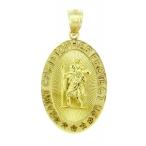 10k Yellow Gold Saint Christopher Medal Catholic Protection Pendant