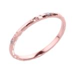 Modern Contemporary Rings Dainty 14k Rose Gold Hammered Band Stackable