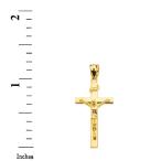 Solid 10k Gold Cross INRI Crucifix Pendant Necklace (1.18"), 18"