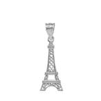 Fine 10k White Gold Eiffel Tower Charm Pendant