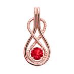 Infinity Rope July Birthstone Ruby 14k Rose Gold Pendant